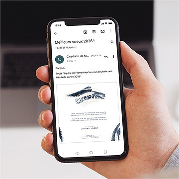 Carte de voeux virtuelle image entreprise peinture - Mise en situation