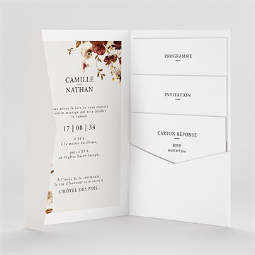 Faire-part mariage en automne - Intérieur du faire-part