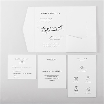 Faire-part mariage elle a dit oui pocketfold - Vue d'ensemble intérieur