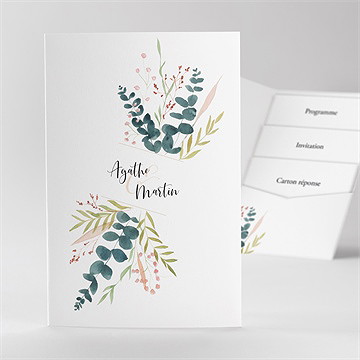 Faire-part mariage bouquet ardent pocketfold
