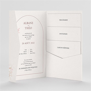 Faire-part mariage poésie boheme pocketfold - Intérieur du faire-part