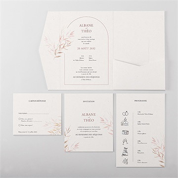 Faire-part mariage poésie boheme pocketfold - Vue d'ensemble intérieur