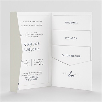 Faire-part mariage esperluette pocketfold - Intérieur du faire-part