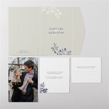 Faire-part mariage esperluette pocketfold - Vue ensemble extérieur