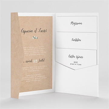 Faire-part mariage eucalyptus pocketfold - Intérieur du faire-part
