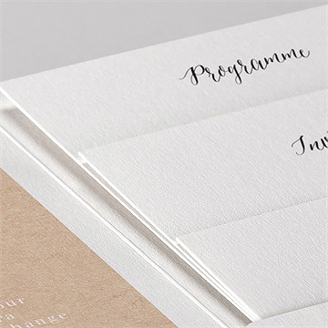 Faire-part mariage eucalyptus pocketfold - Détail du faire-part