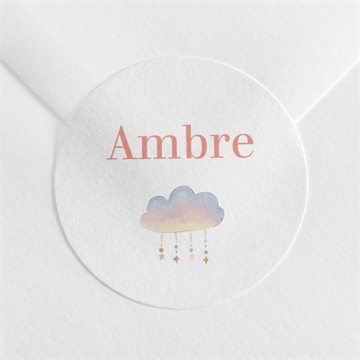 Sticker naissance nuages & arc en ciel