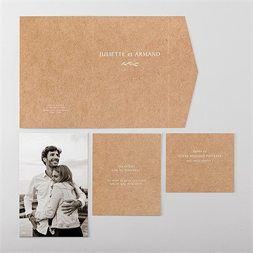 Faire-part mariage bohème écolo pocketfold - Vue ensemble extérieur