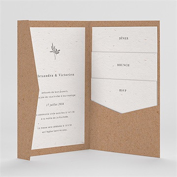 Faire-part mariage capsule champetre - Intérieur du faire-part