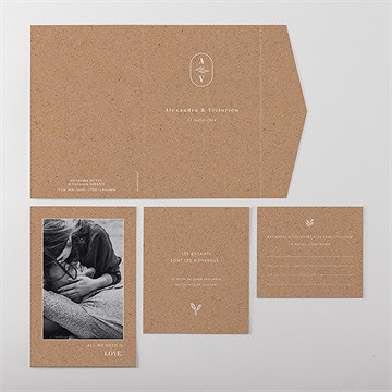 Faire-part mariage capsule champetre - Vue ensemble extérieur