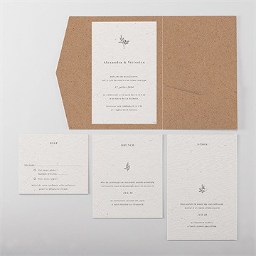 Faire-part mariage capsule champetre - Vue d'ensemble intérieur