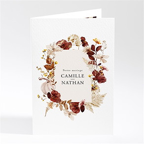 Faire-part mariage en automne plié