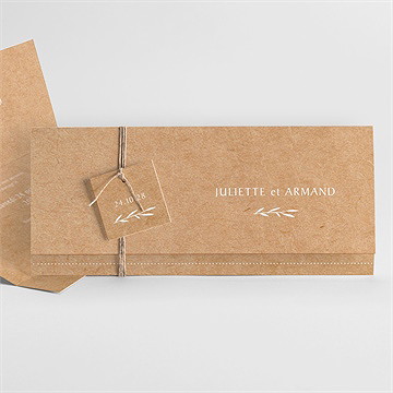 Faire-part mariage bohème écolo pochette - Faire-part entier