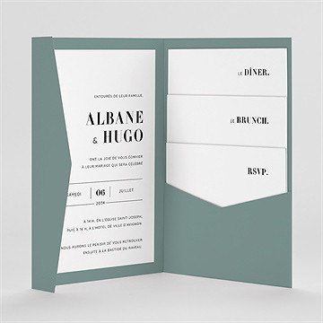 Faire-part mariage annonce minimaliste - Intérieur du faire-part