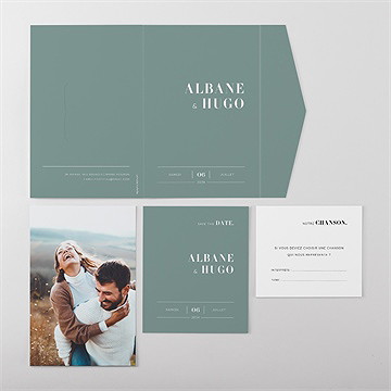 Faire-part mariage annonce minimaliste - Vue ensemble extérieur