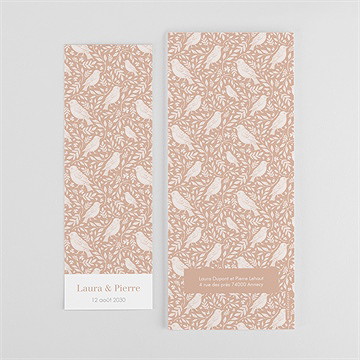 Faire-part mariage murmures - Dos du faire-part