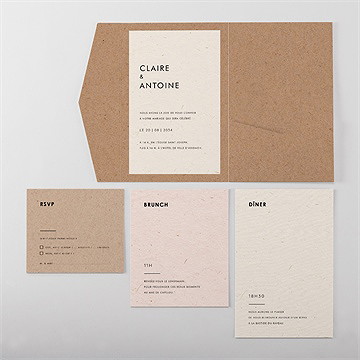 Faire-part mariage se rejoindre - Vue d'ensemble intérieur