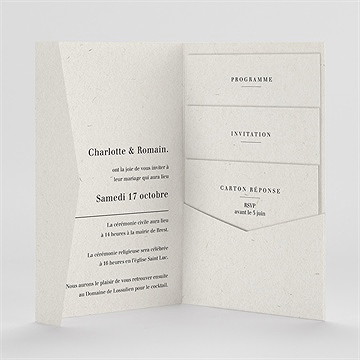 Faire-part mariage absolument pocketfold - Intérieur du faire-part