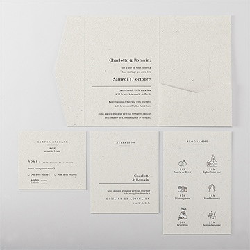 Faire-part mariage absolument pocketfold - Vue d'ensemble intérieur