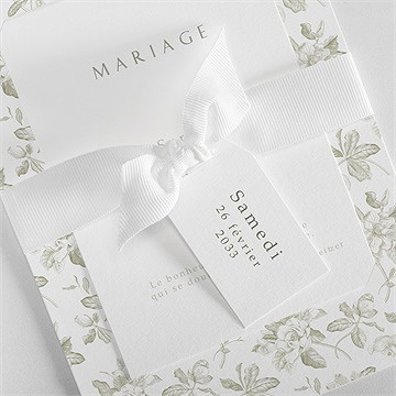 Faire-part mariage fleuri - Détail du faire-part