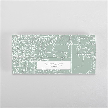 Faire-part mariage voyage voyage pochette duo - Dos du faire-part