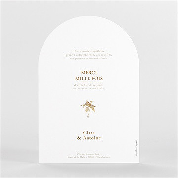 Remerciement mariage délicatesse végétale - Dos du faire-part