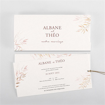 Faire-part mariage poésie boheme pochette duo - Vue d'ensemble