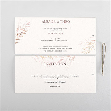 Faire-part mariage poésie boheme pochette duo - Cartes intérieures recto