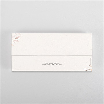 Faire-part mariage poésie boheme pochette duo - Dos du faire-part