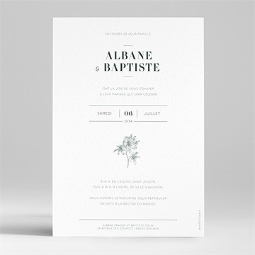 Faire-part mariage sculpture - Dos du faire-part