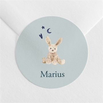Sticker naissance mon lapin en peluche
