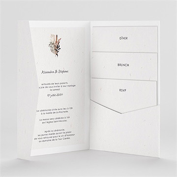 Faire-part mariage pampa - Intérieur du faire-part