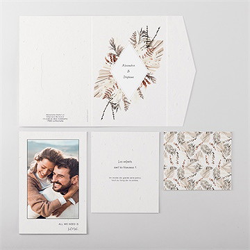 Faire-part mariage pampa - Vue ensemble extérieur