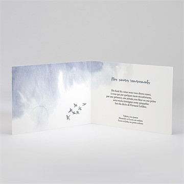 Remerciement décès immensité plié - Intérieur du remerciement