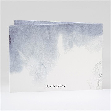 Remerciement décès immensité plié - Dos du remerciement