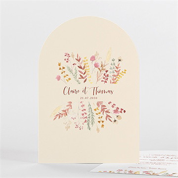 Faire-part mariage élégance champêtre arche