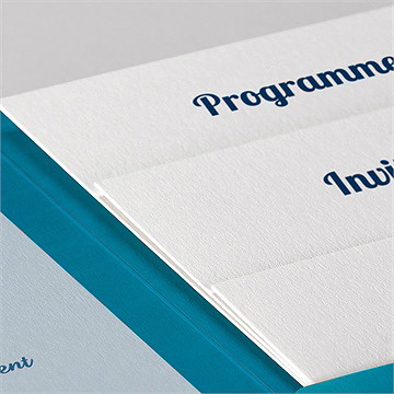 Faire-part mariage eaux turquoises pocketfold - Détail du faire-part