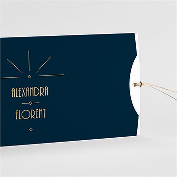 Faire-part mariage art déco pochette duo