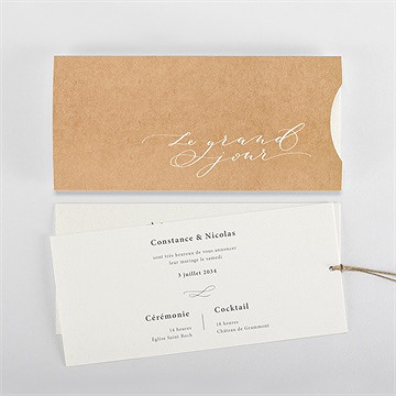 Faire-part mariage photomaton pochette duo - Vue d'ensemble