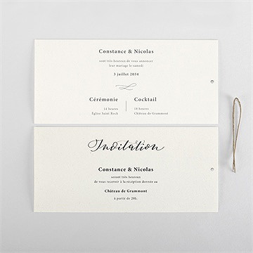 Faire-part mariage photomaton pochette duo - Cartes intérieures recto