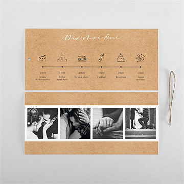 Faire-part mariage photomaton pochette duo - Cartes intérieures verso