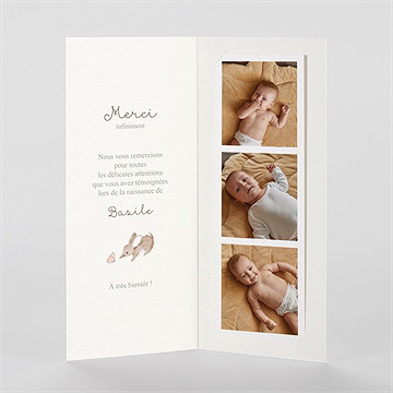 Remerciement naissance la clé des champs - Intérieur du faire-part