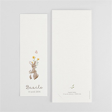 Remerciement naissance la clé des champs - Dos du faire-part