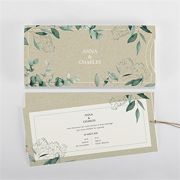 Faire-part mariage intimité pochette duo - Vue d'ensemble