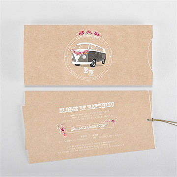 Faire-part mariage a l'aventure pochette duo ! - Vue d'ensemble