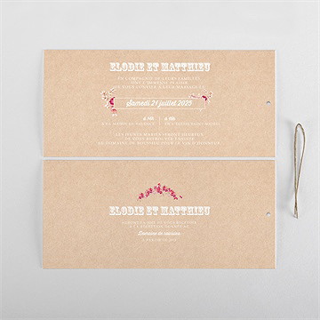 Faire-part mariage a l'aventure pochette duo ! - Cartes intérieures recto