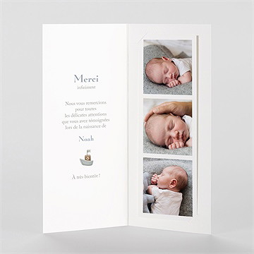 Remerciement naissance mon petit marin - Intérieur du faire-part