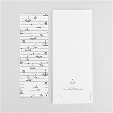 Remerciement naissance mon petit marin - Dos du faire-part