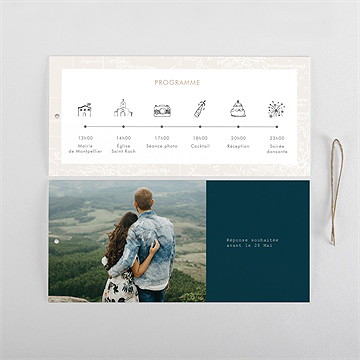 Faire-part mariage notre passeport pochette duo - Cartes intérieures verso