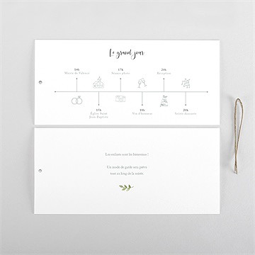 Faire-part mariage balade champetre pochette duo - Cartes intérieures verso